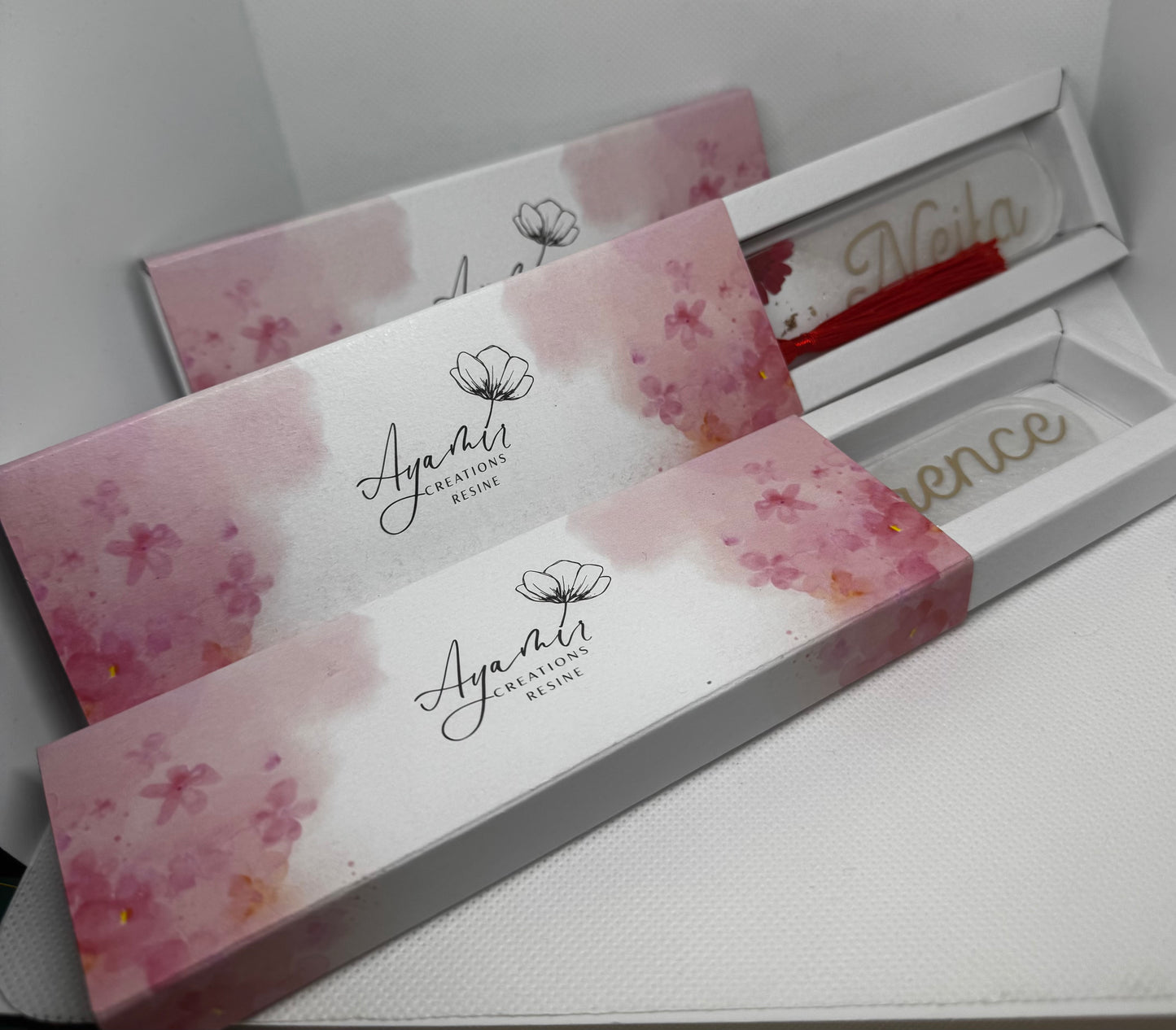 🌸 Marque-Page Fleuri Personnalisé & Boîte Cadeau offerte