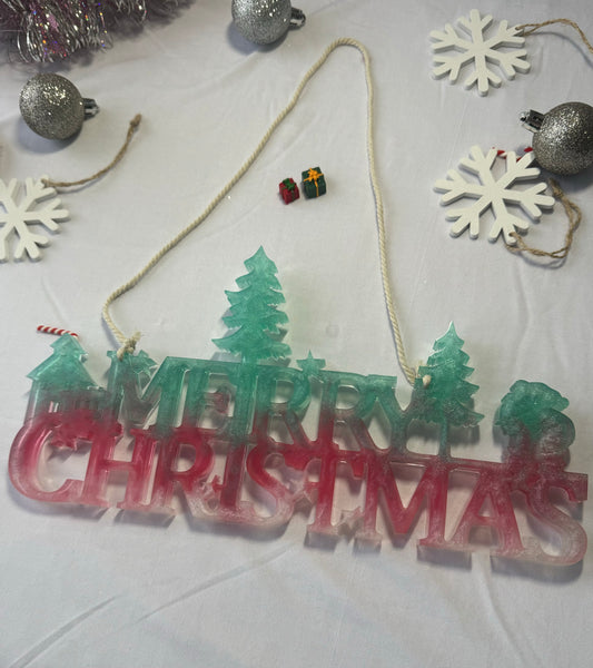 Suspension Murale Noël Dégradé Rouge, Vert et Blanc 🎄