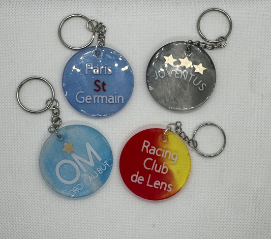 Porte-clés rond – RCL, PSG, OM, Juventus