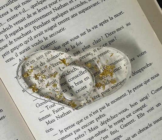 Bague de lecture ❤️ transparente et or. N•2