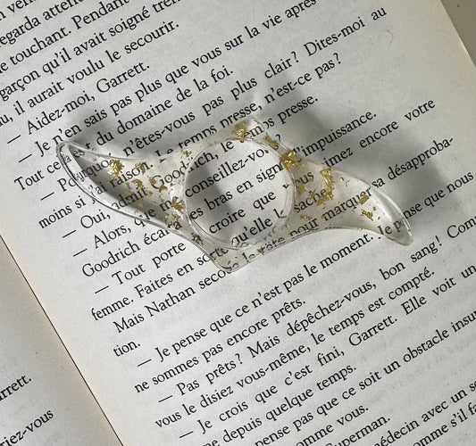Bague de lecture transparente et or. N•4
