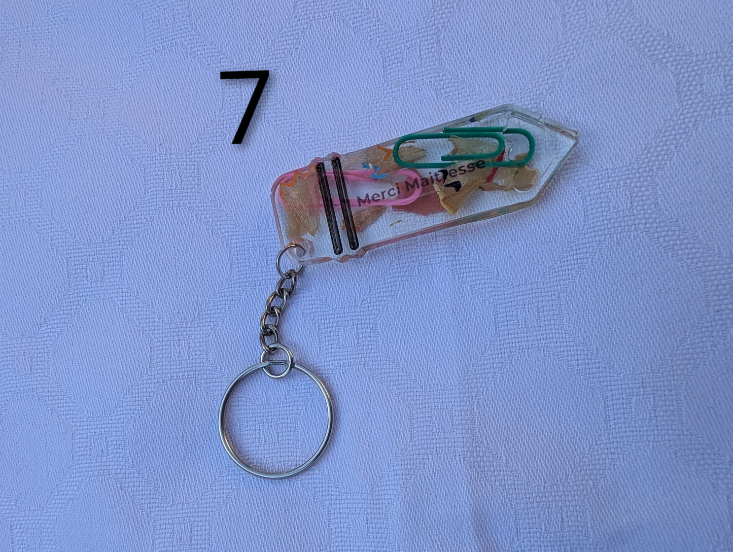 Porte-clé crayon personnalisé – Merci Maîtresse / Merci Maître